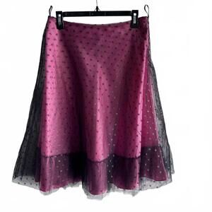 Veronique Young for www Collection Black Lace over Hot Pink Skirt | Size 6